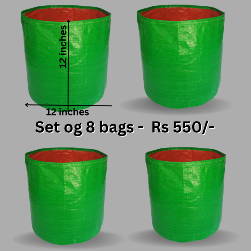 12 X 12 inches HDPE Round Grow bags ( Pack of 8 Pieces) - Image 6