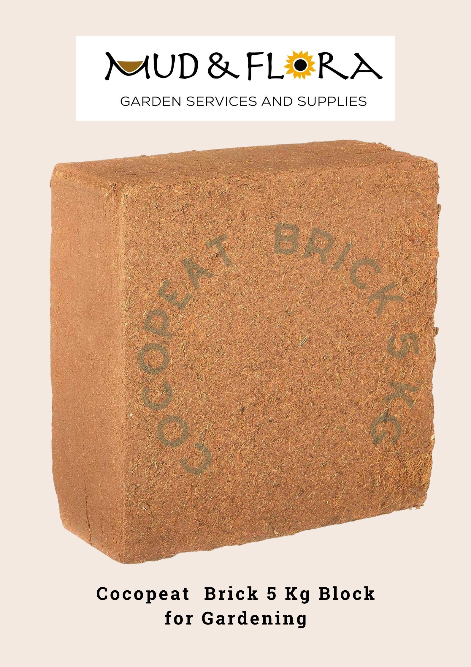 Cocopeat Brick 5 Kg Block for Gardening